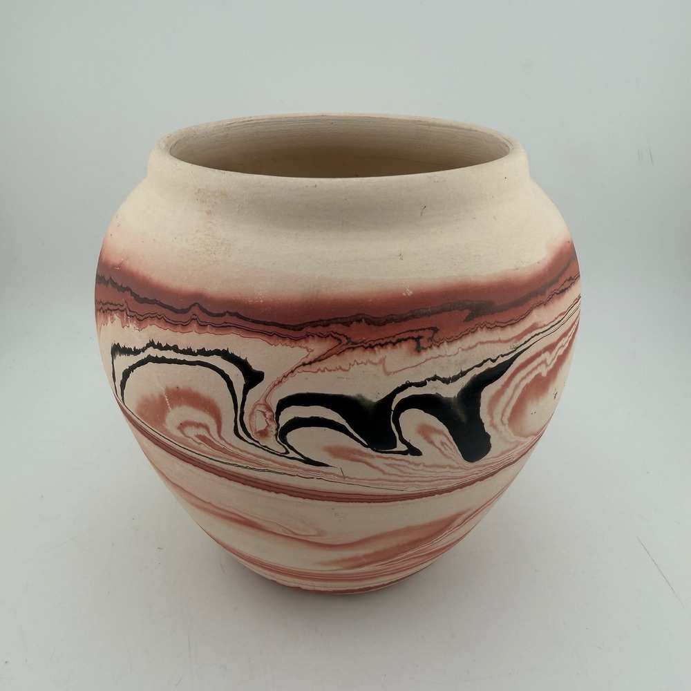 Nemadji Multicolor Marbled Clay Vase Southwestern Handmade USA